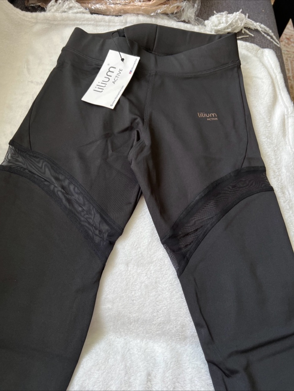 Lilium Active Black Mesh Panel Leggings